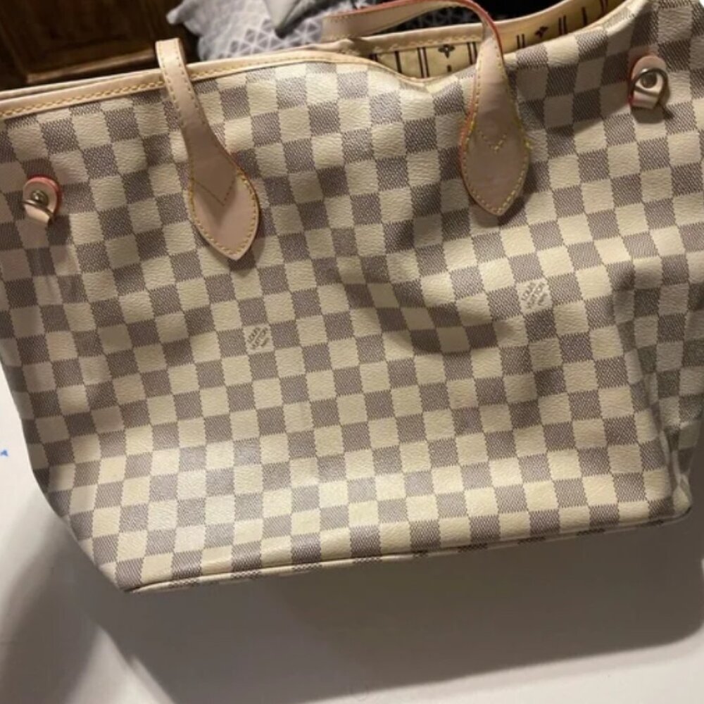 Checkered Beige Tote Bag